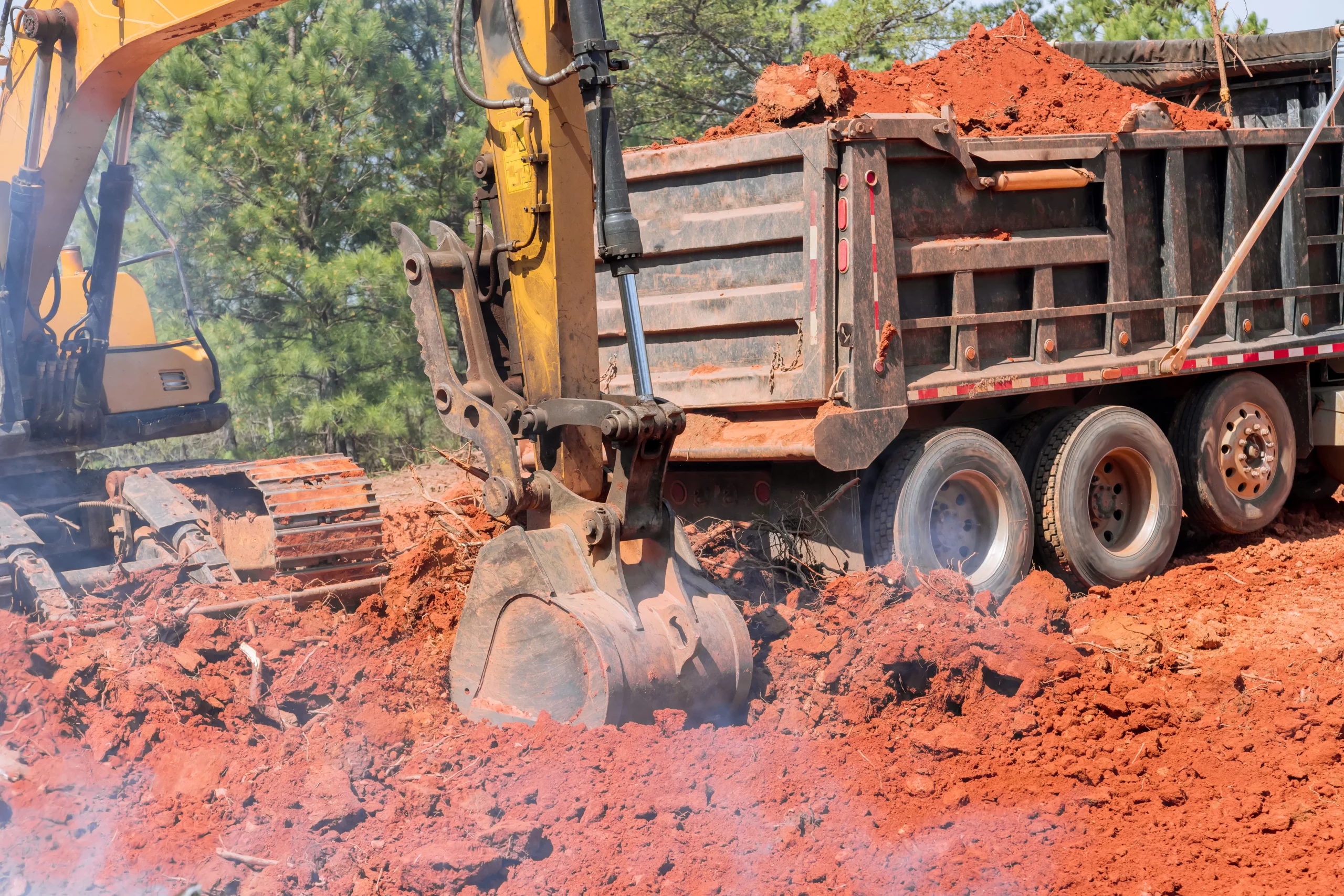 excavator truck digging