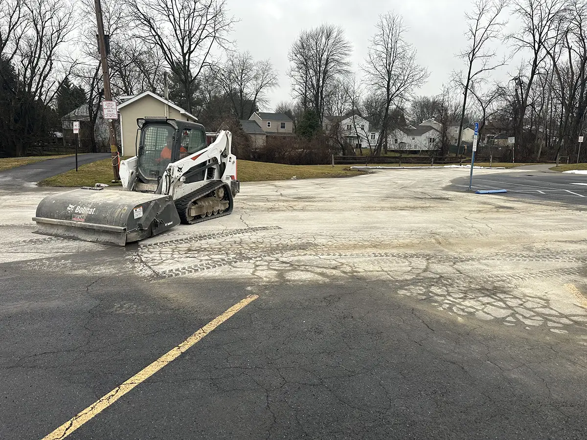 Parking Lot with a Work Truck